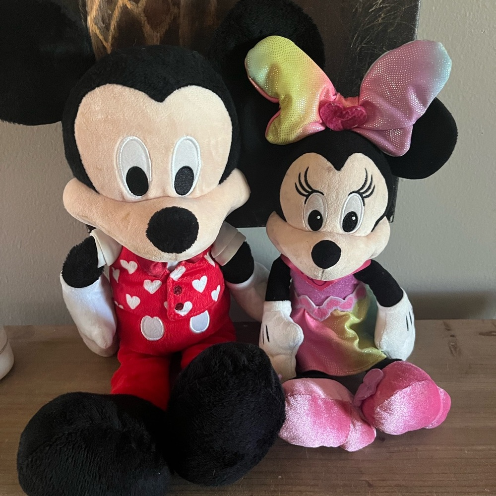 Disney Mickey‎ and Minnie Plush Duo - Red and Pink